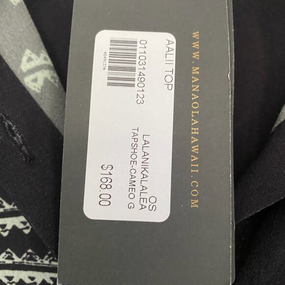 NWT Manaola Native Hawaiian Designer Aalii Top Blouse Buttondown One Size NEW - Picture 2 of 3